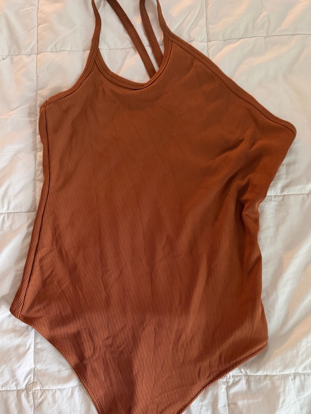 Abercrombie & Fitch Refined Seamless Rib Fabric One-Shoulder Bodysuit SMALL
